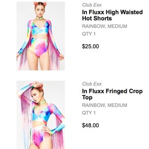 Rainbow fringe rave outfit